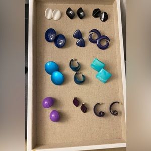 Vintage 80’s Earrings Lot Set Of 12